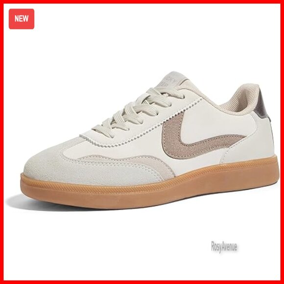 Women's Retro Sneakers Non-Slip Comfort Walking Shoes Lace-Up Casual